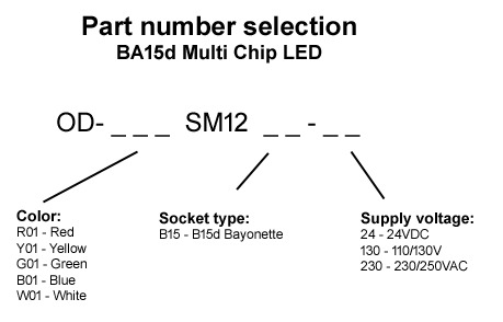BA15d LED-indicator Oshino Lamps